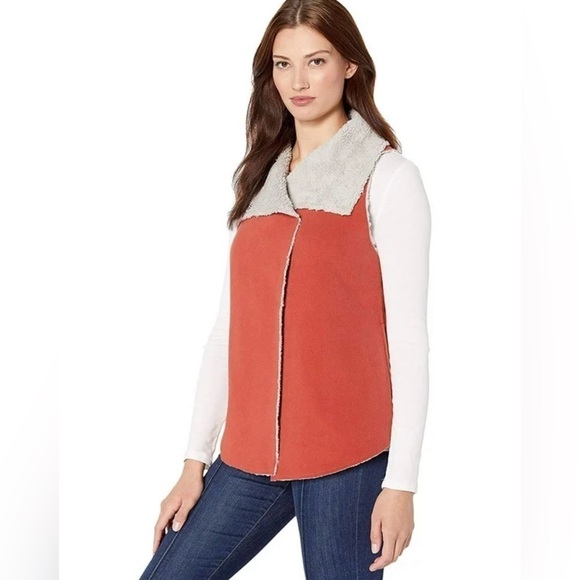 dylan Microfleece Wrap Faux Shearling Lined Vest With Pockets Womens XL - Picture 14 of 14